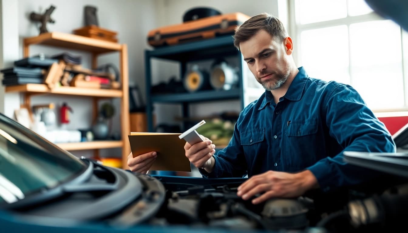 Highlighting the best extended auto warranty for older vehicles, a mechanic assesses engine health amid auto parts.