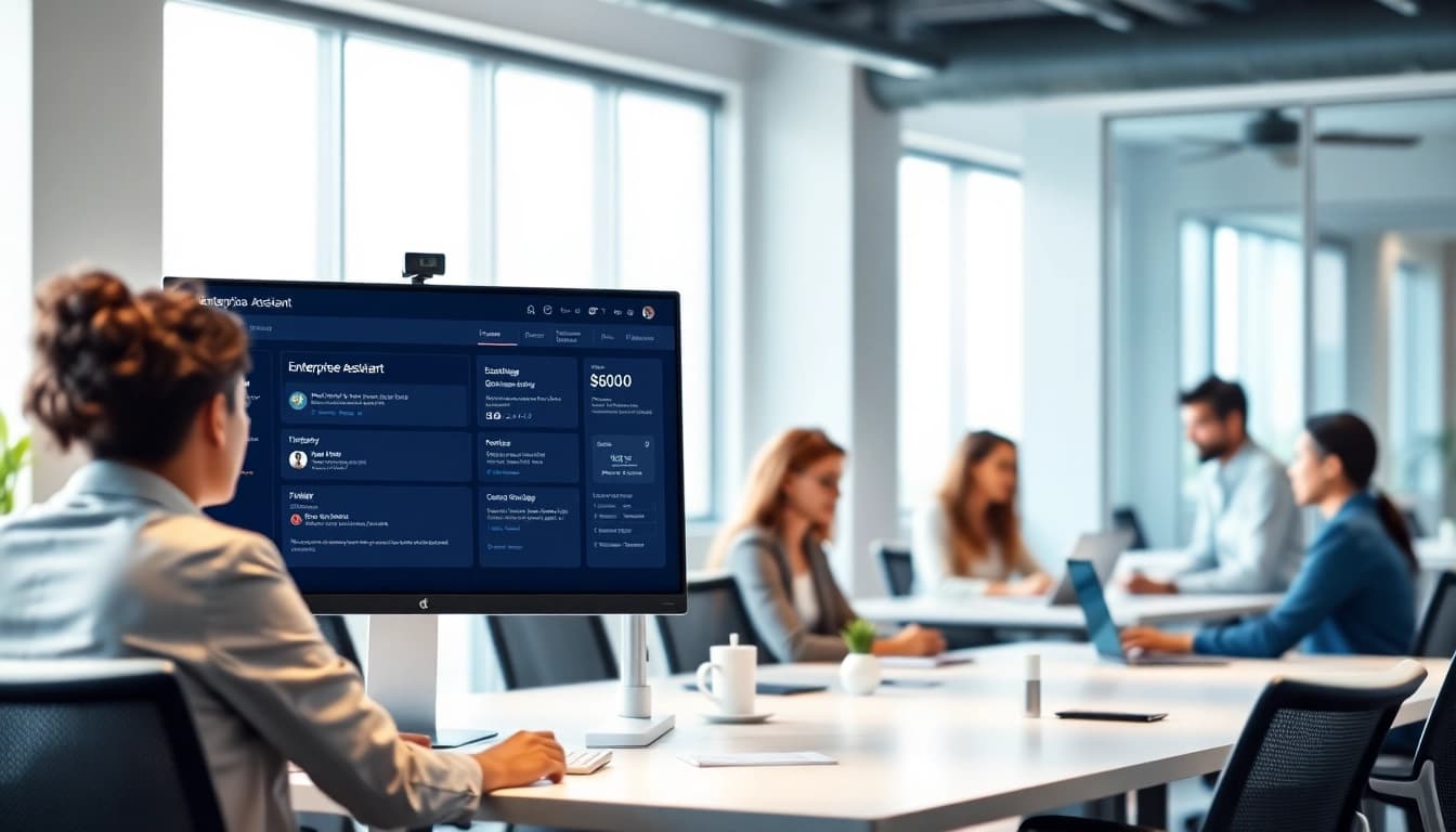 Enhance productivity with an enterprise assistant platform interface in a collaborative workspace.