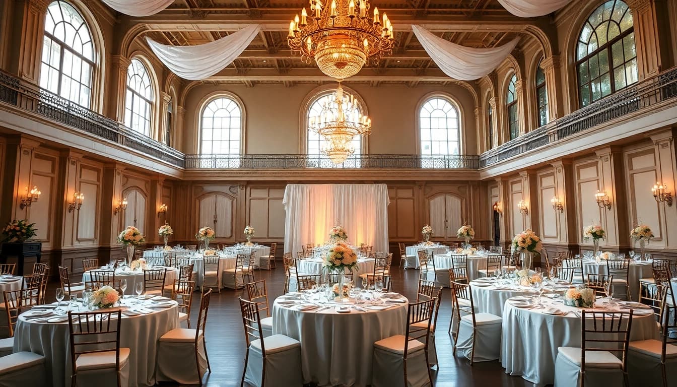 Experience a stunning Wedding Event Space Jacksonville with elegant decor and bright, inviting ambience.
