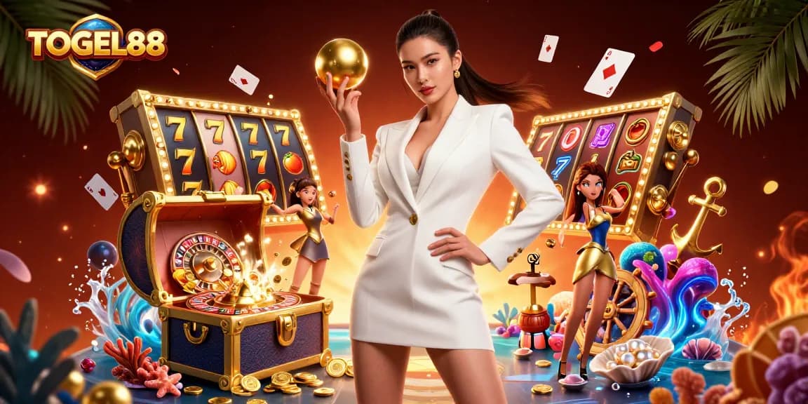 Experience the thrill of TOGEL88 with captivating games and jackpots in this vibrant casino scene.