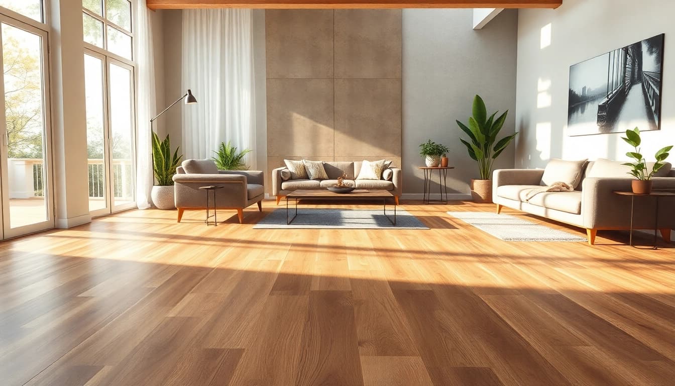 Enhance your home with flexible vinyl plank flooring showcasing warmth and modern design.