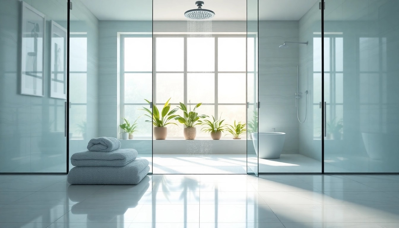 Experience elegant showers Australia with luxurious rain shower in a serene bathroom setting.