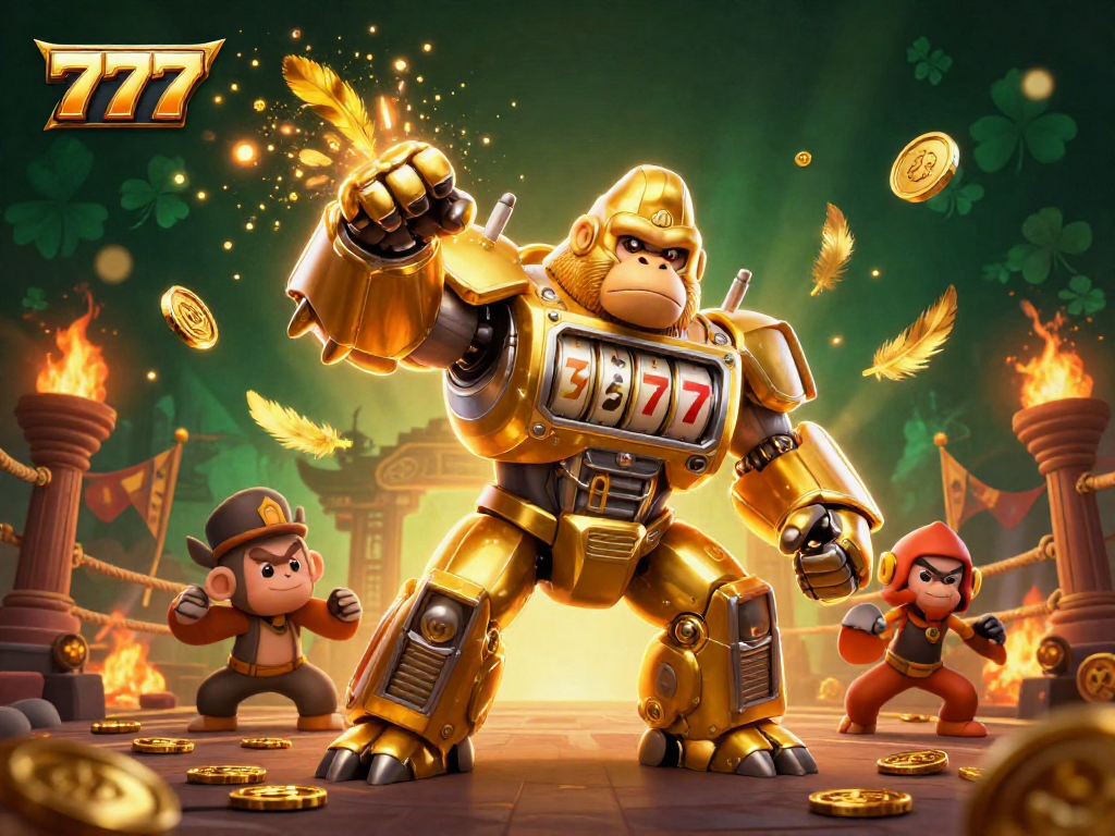 Unlock incredible wins with the 777 slot machine mech, showcasing the excitement of gaming!