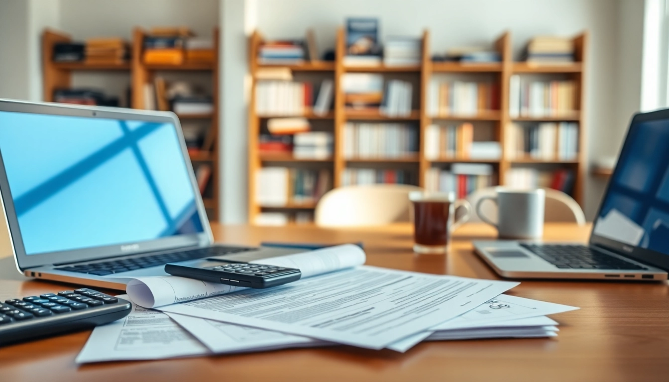 Understanding vehicle service contract details on a professional desk with paperwork and a laptop.