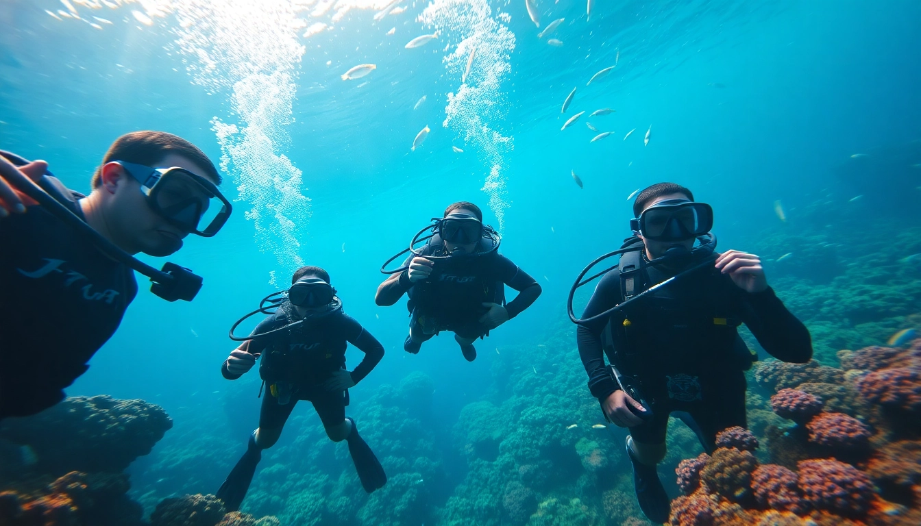 Erfahrene Taucher erleben SSI Kurse in einer farbenfrohen Unterwasserwelt mit Korallen und Fischen.