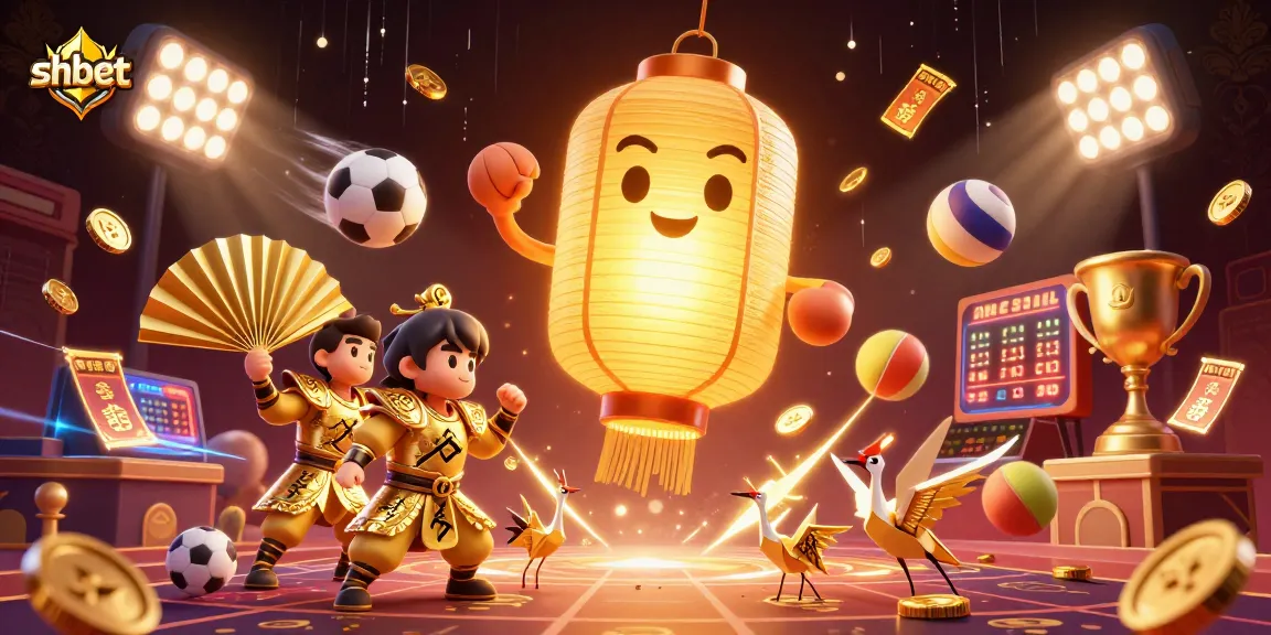 Witness the vibrant shbet casino scene brimming with action, featuring a glowing golden lantern spirit and dynamic betting elements.