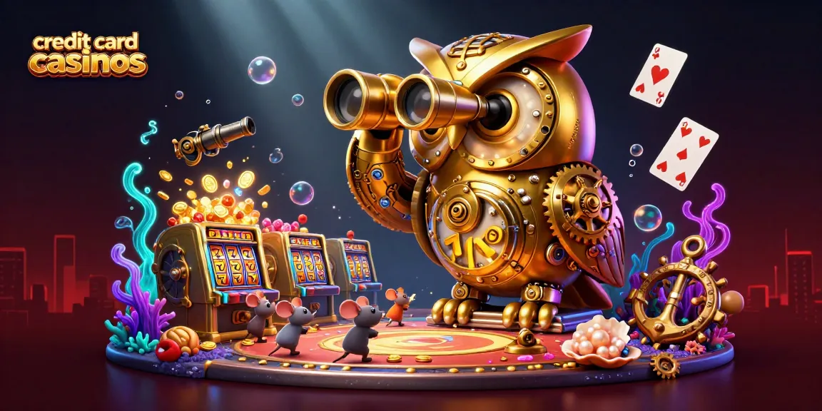 Engage with credit card casinos through a vibrant 3D illustration showcasing gaming excitement.