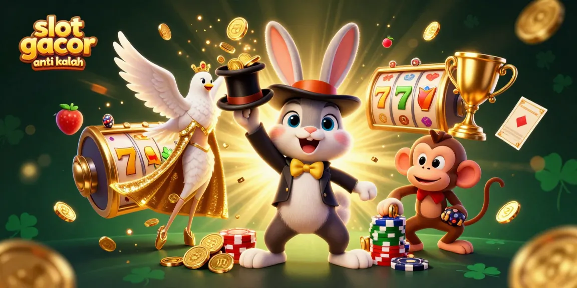 Experience winning thrills with slot gacor anti kalah in this vibrant 3D casino illustration.