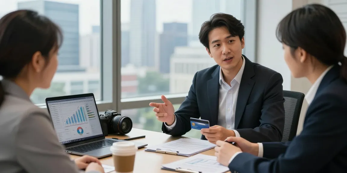 법인카드현금화를 위한 재무 상담이 이루어지는 사무실 모습