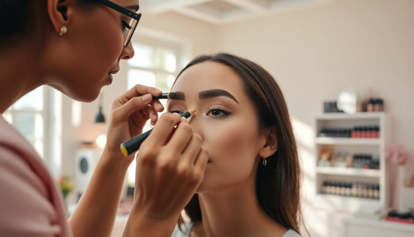 Enhance your style with pencil eyebrows expertly applied by a makeup artist.