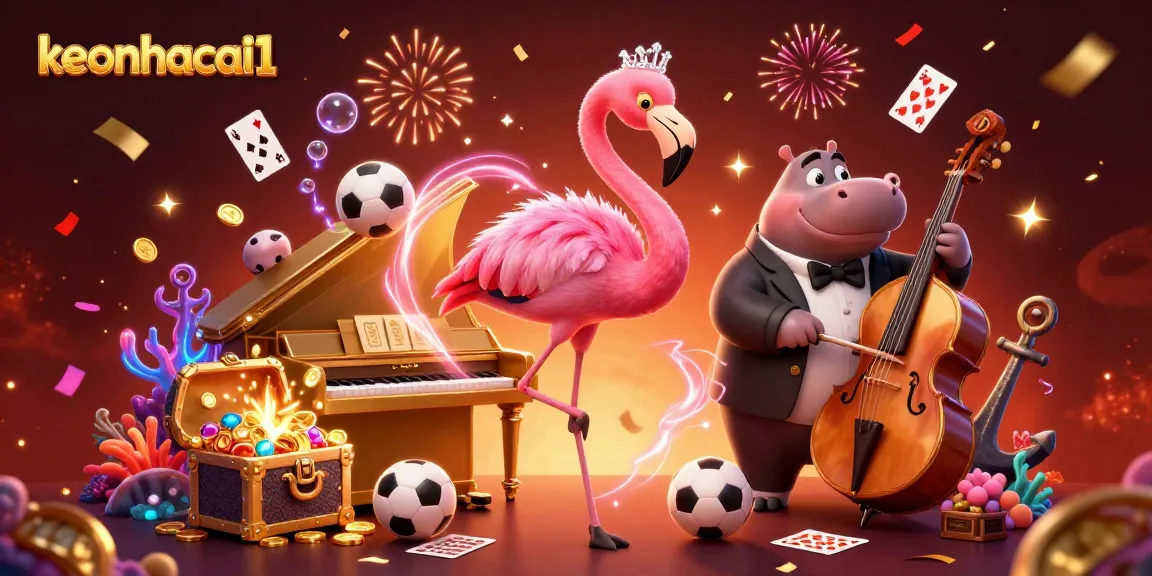 Bet carefully with keonhacai1 as vibrant characters celebrate sports betting excitement and win.