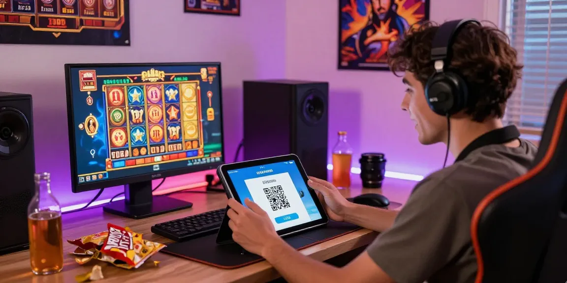 Engaging slot depo 1k gaming scene with colorful graphics and QRIS payment interface.