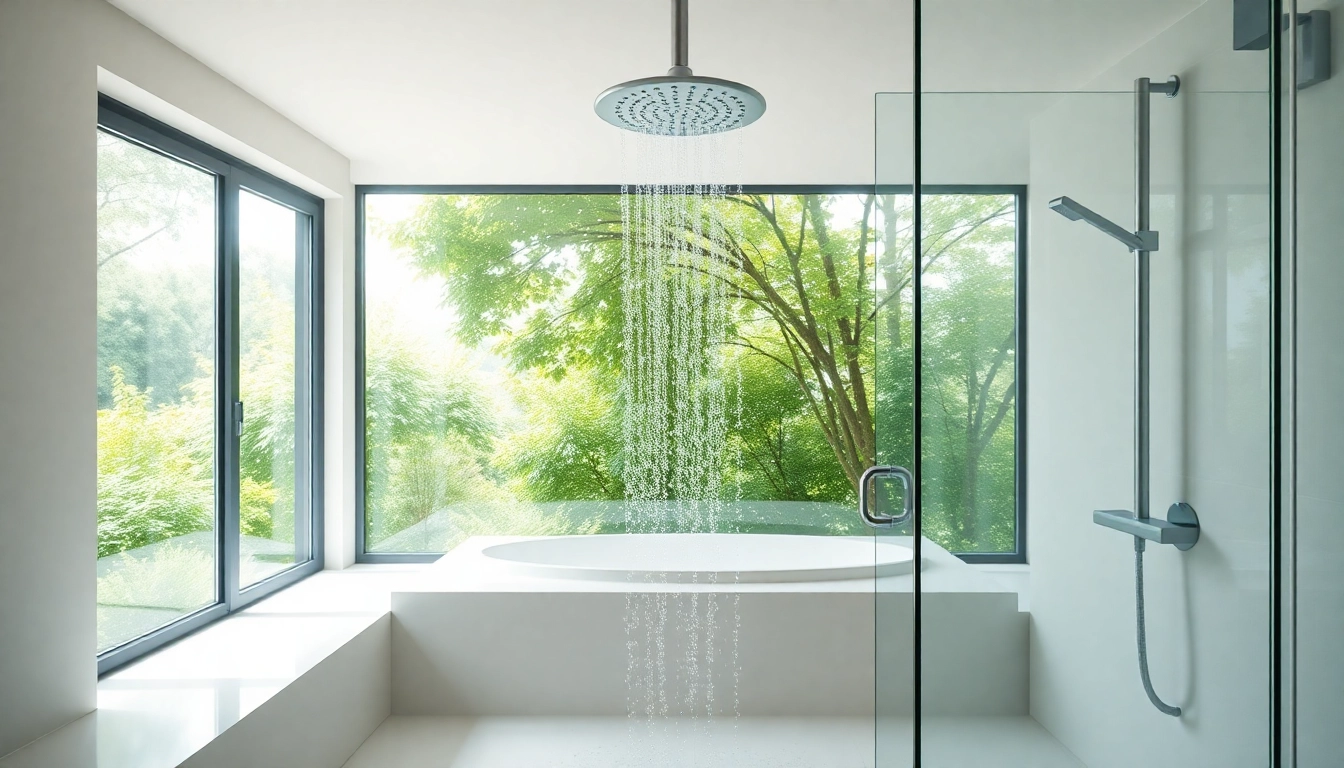 Experience elegant showers Australia in a contemporary bathroom design featuring a lush atmosphere and sleek fixtures.