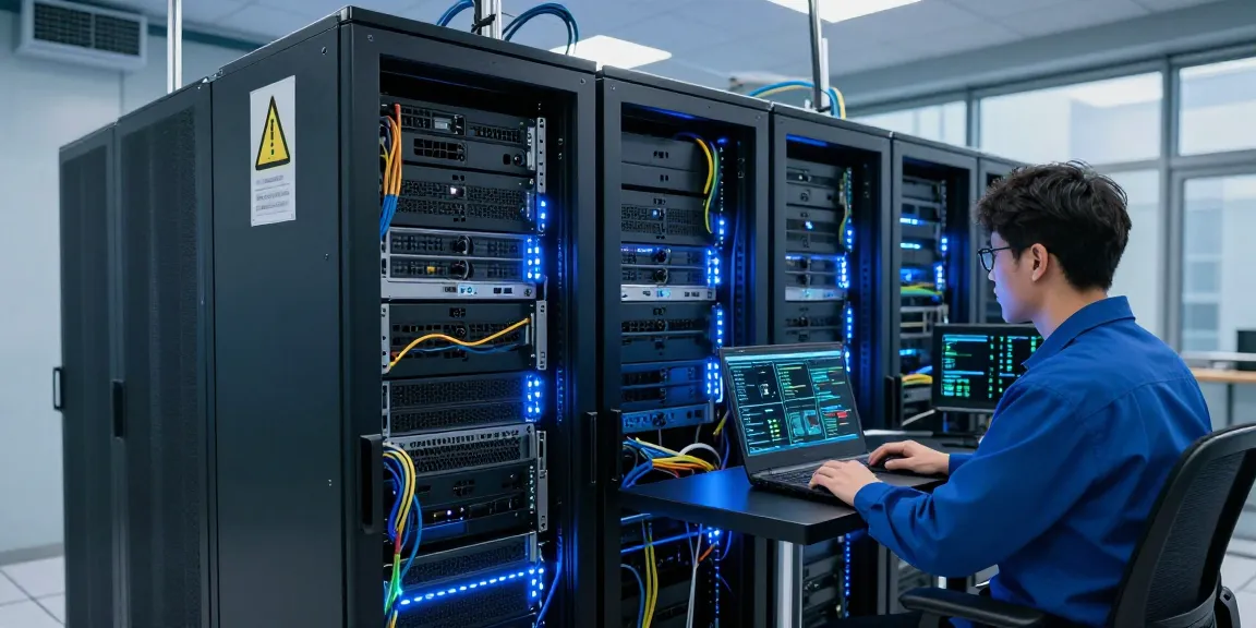 Dedicated servers displayed in a professional data center, showcasing servidores dedicados for optimal performance and reliability.