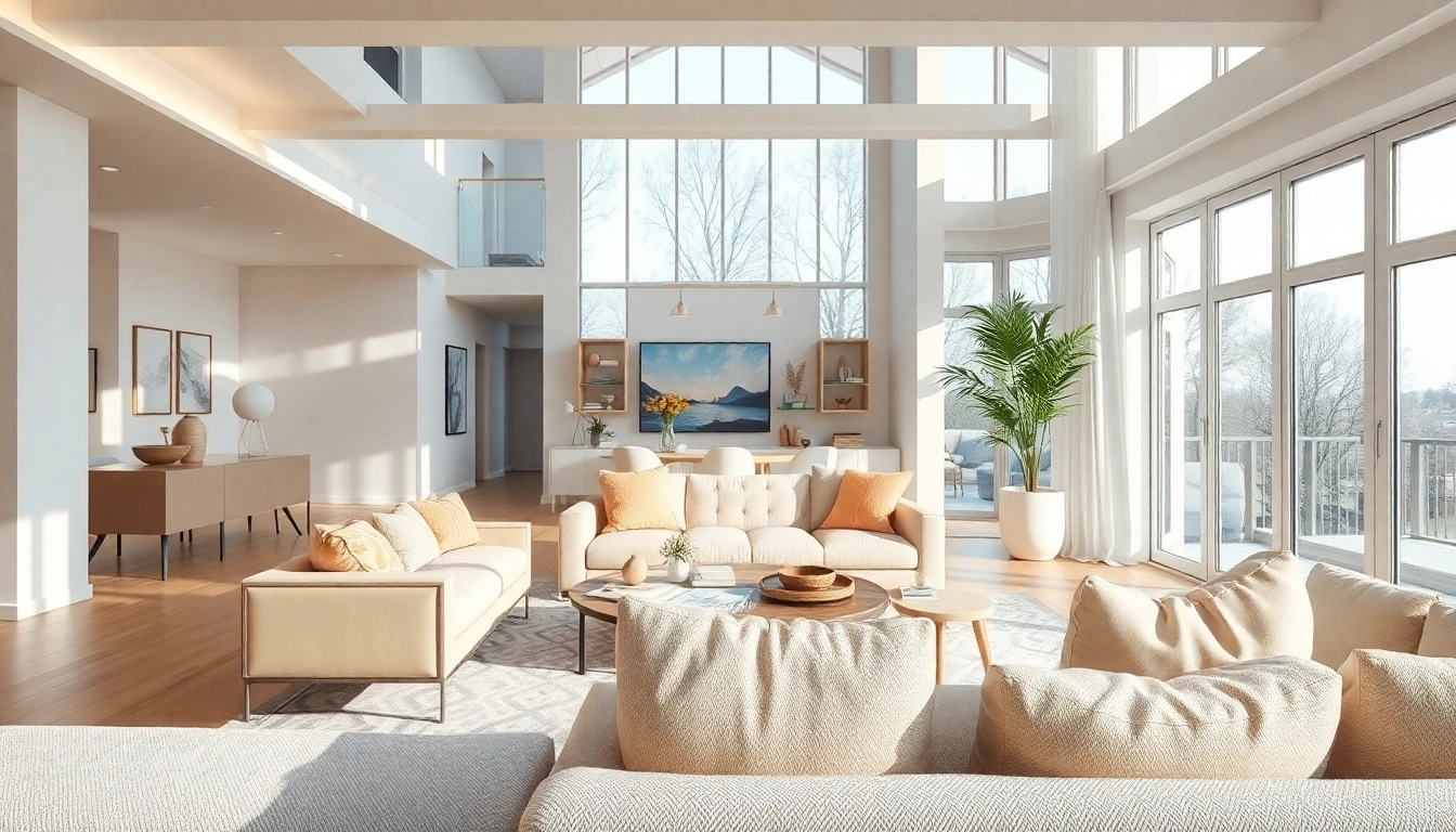 Interior architect showcasing modern residential design with elegant furnishings and vibrant spaces.