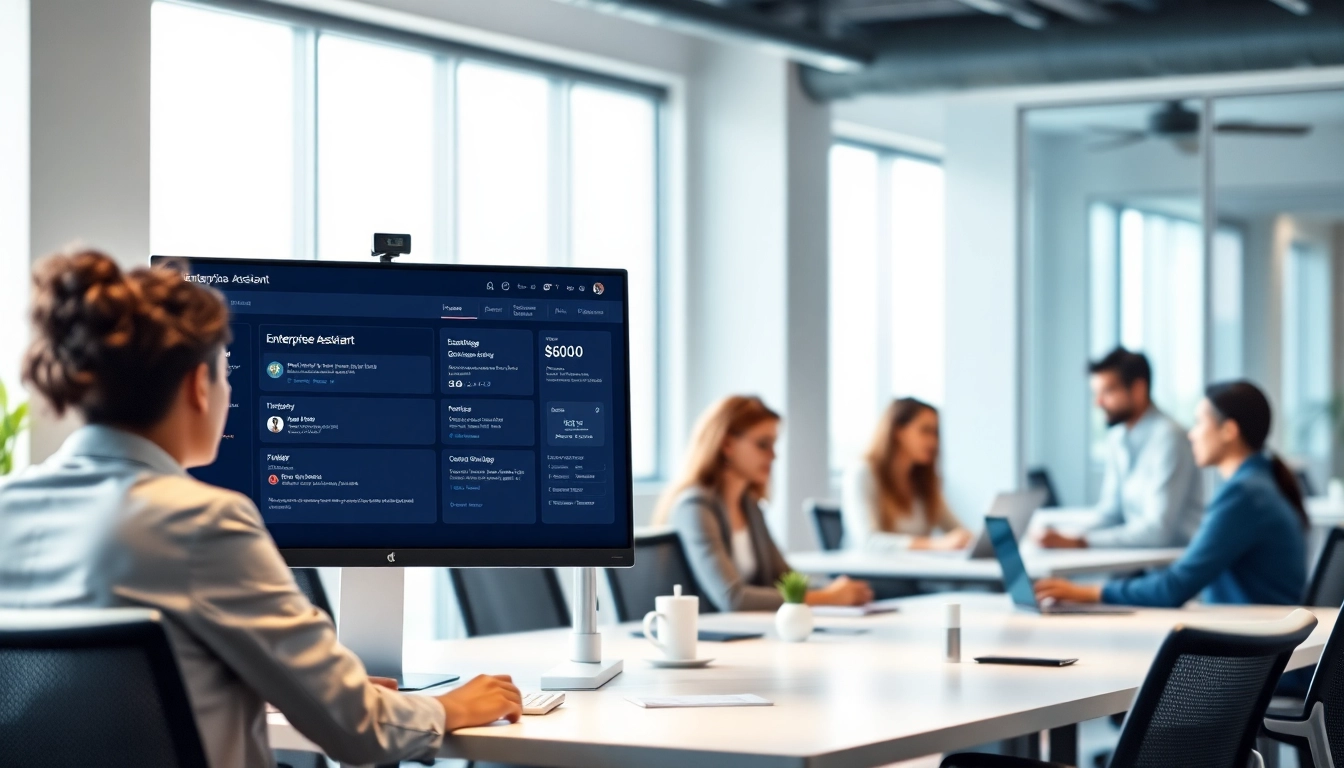 Enhance productivity with an enterprise assistant platform interface in a collaborative workspace.