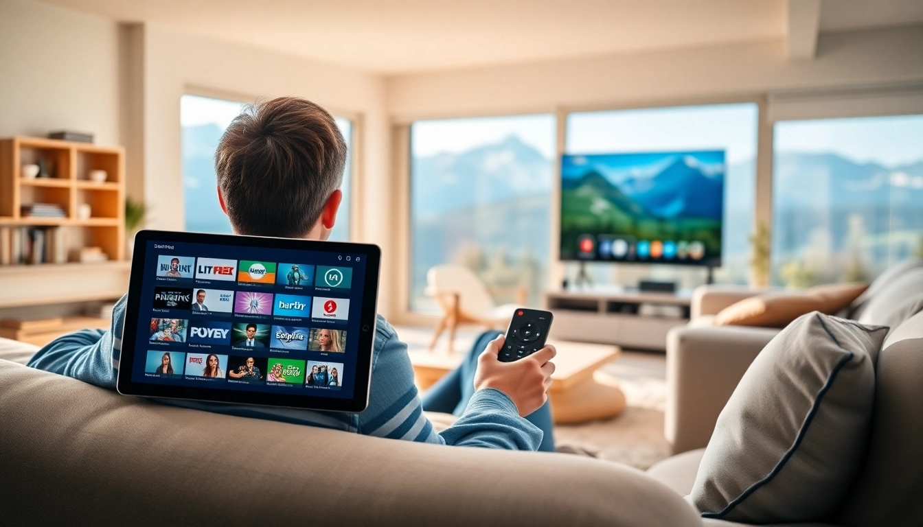 Enjoy streaming top channels with Suisse IPTV in a cozy home environment.