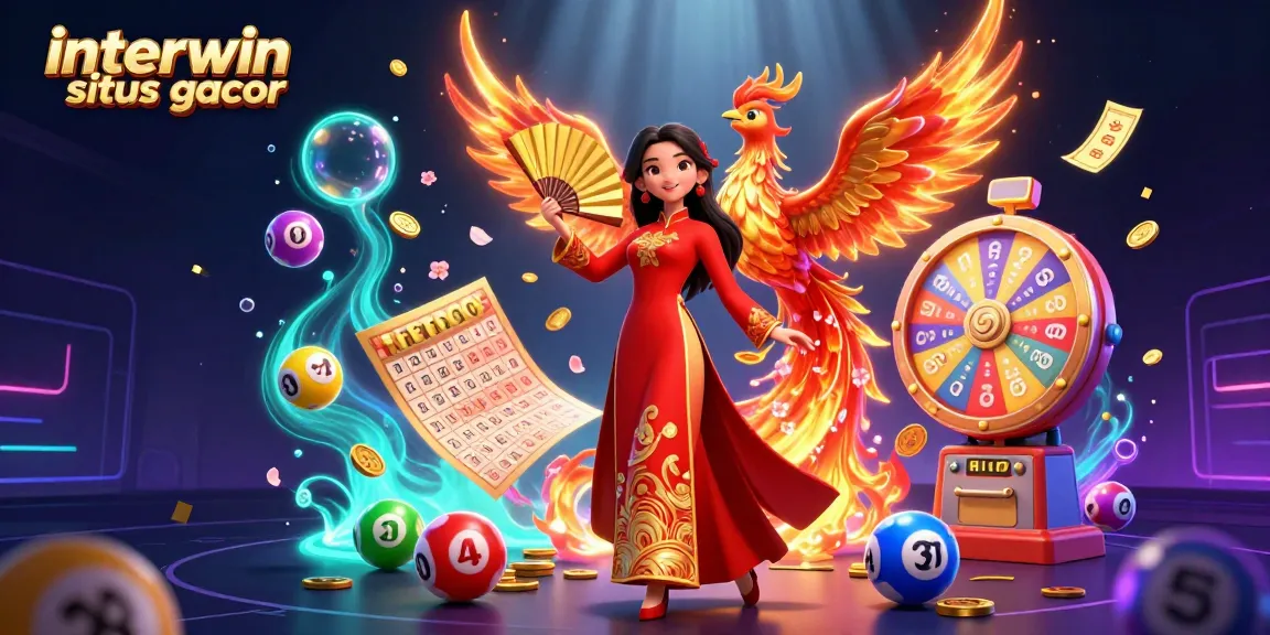 Win big with interwin situs gacor in a vibrant 3D casino illustration featuring dynamic game elements and lively atmosphere.