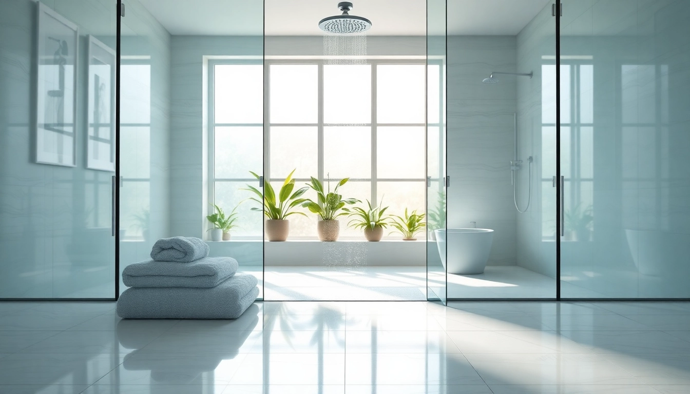 Experience elegant showers Australia with luxurious rain shower in a serene bathroom setting.