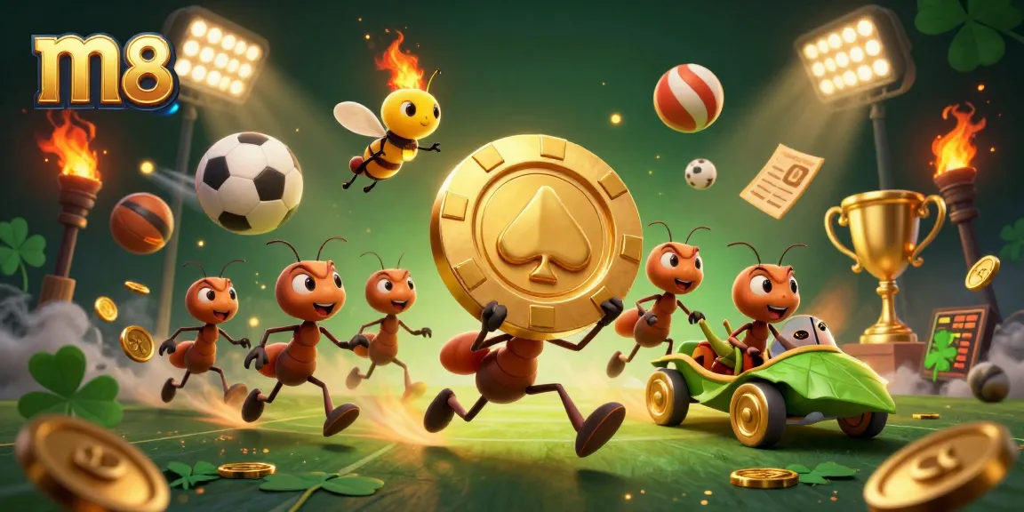 Catch the excitement at m88 with a team of animated characters in a vibrant, casino-themed heist scene.