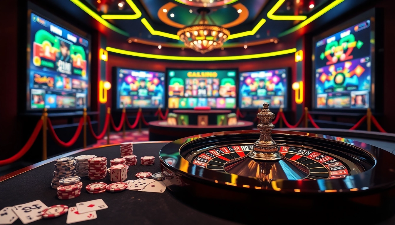 Découvrez l'atmosphère vibrante du meilleur casino en ligne 2026 avec des jetons de poker, des roues de roulette et l'excitation du jeu en ligne.