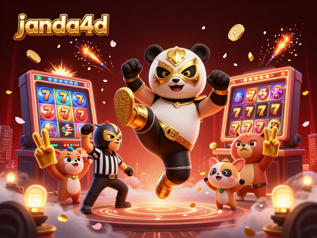 Permainan janda4d dengan panda pegulat profesional dan chihuahua wasit di arena judi online.