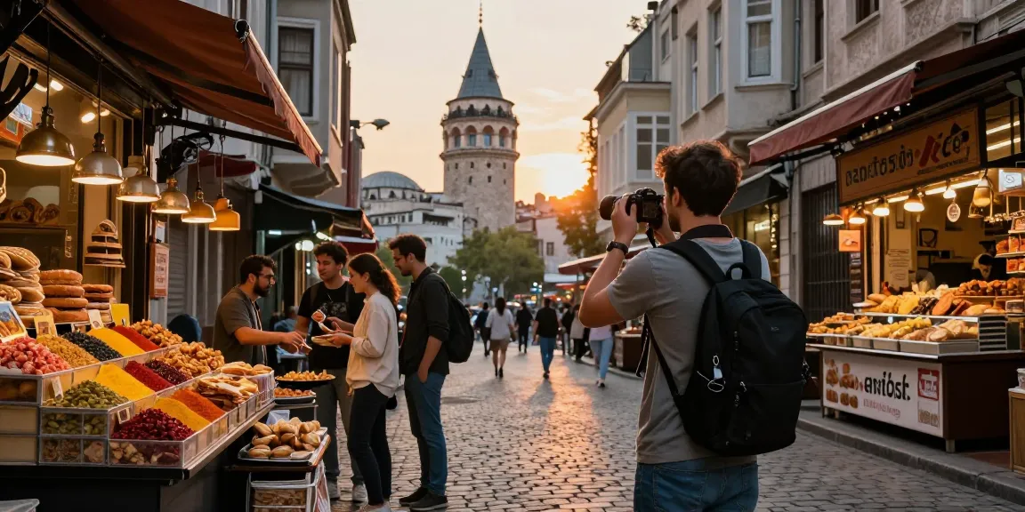 Click here to see travelers enjoying Istanbul's Galata Tower at sunset.