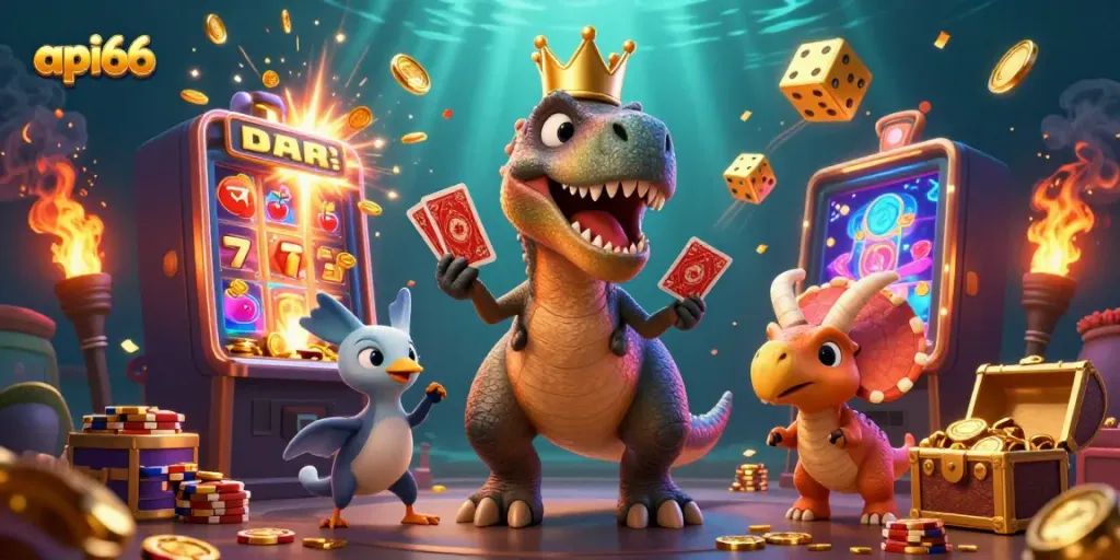 Experience thrilling gameplay at api66 with slot machines and colorful casino characters.