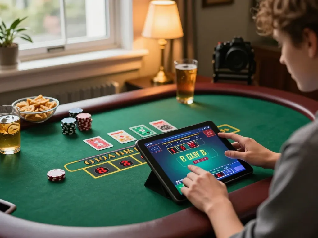 Engaging in strategic gameplay at casinò online italiani non aams through tablet, emphasizing live dealer interaction.