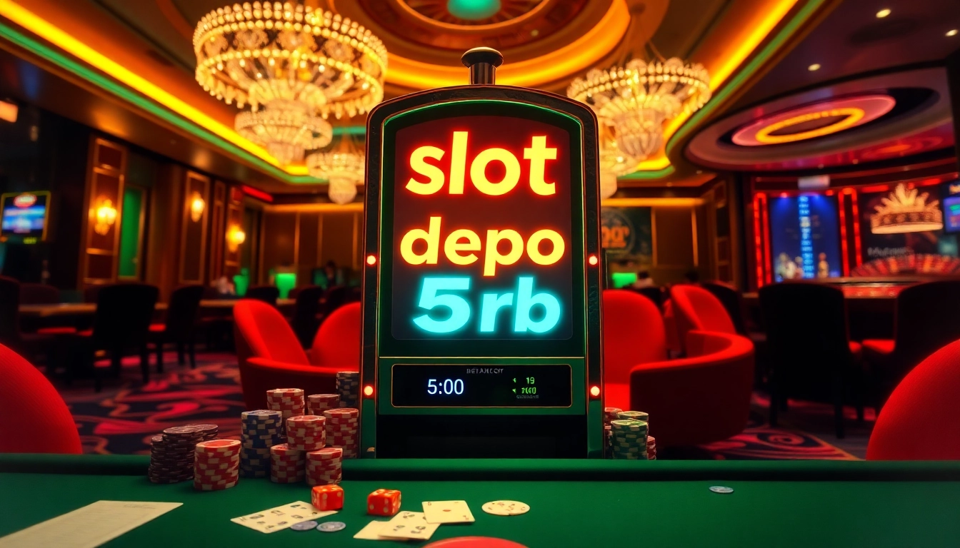Rasakan sensasi slot depo 5rb dengan elemen kasino yang penuh warna seperti chip poker dan roda roulette.