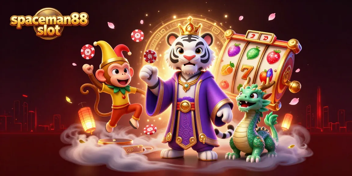 Spin the reels with excitement in spaceman88 slot, featuring vibrant symbols and energetic characters.