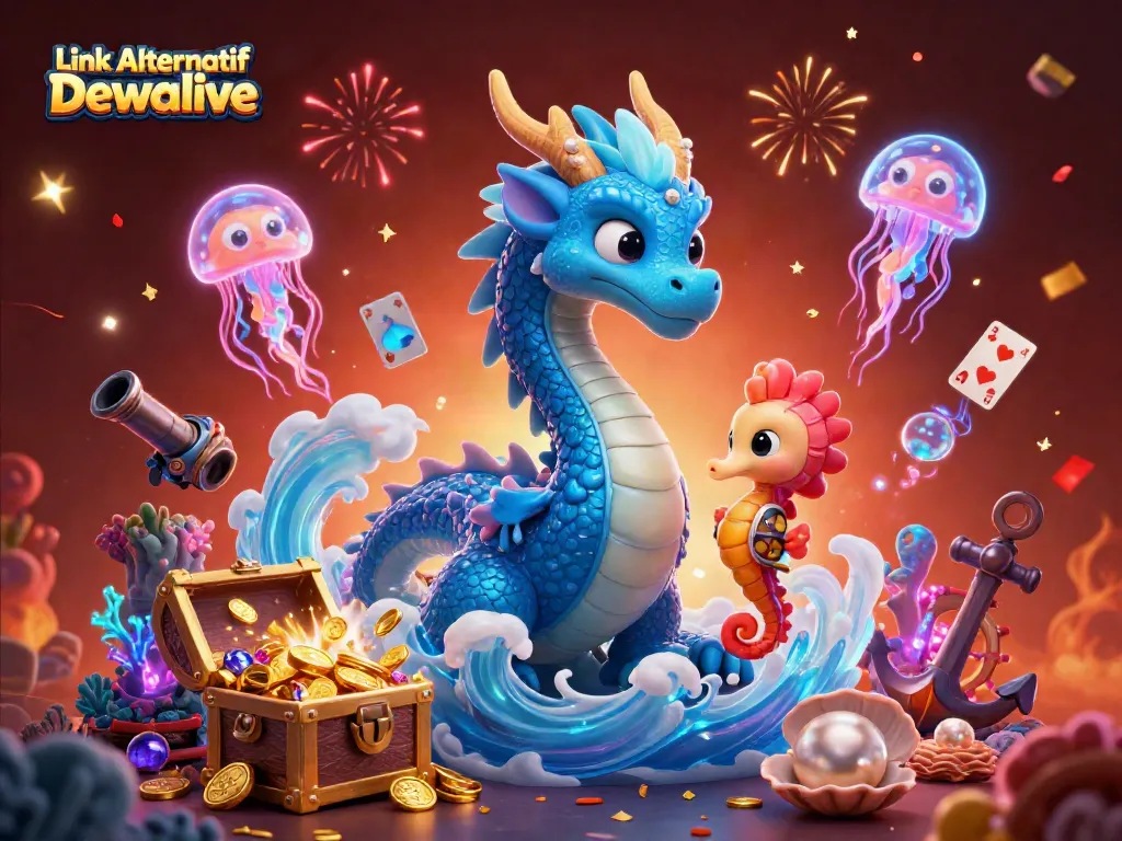 Experience winning excitement with Link Alternatif Dewalive in this vibrant 3D scene filled with underwater treasures.