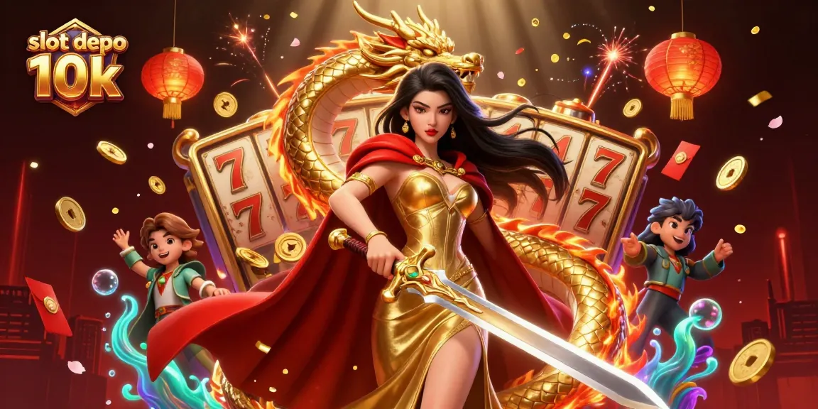 Win big with the vibrant slot depo 10k illustration showing exciting casino elements.