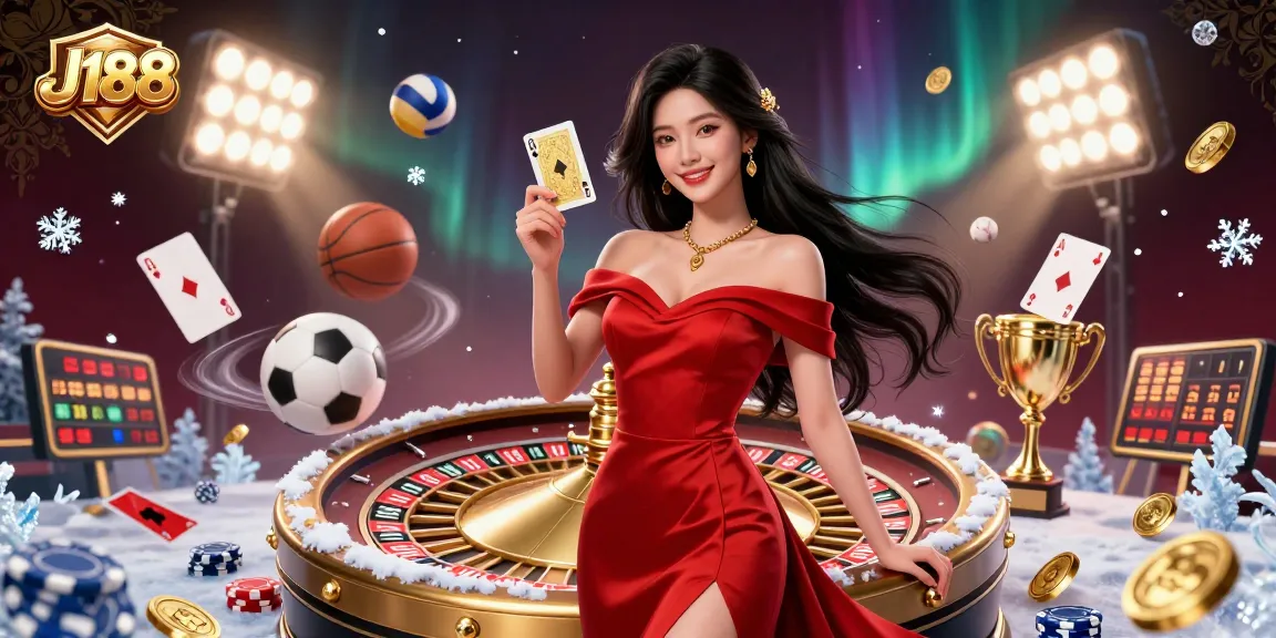 Experience thrilling J188 gameplay with a stunning Asian woman and dynamic casino elements.