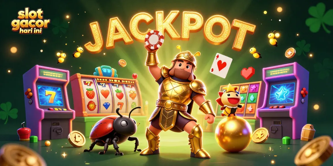 Experience slot gacor hari ini with dynamic characters celebrating wins in a colorful casino scene.