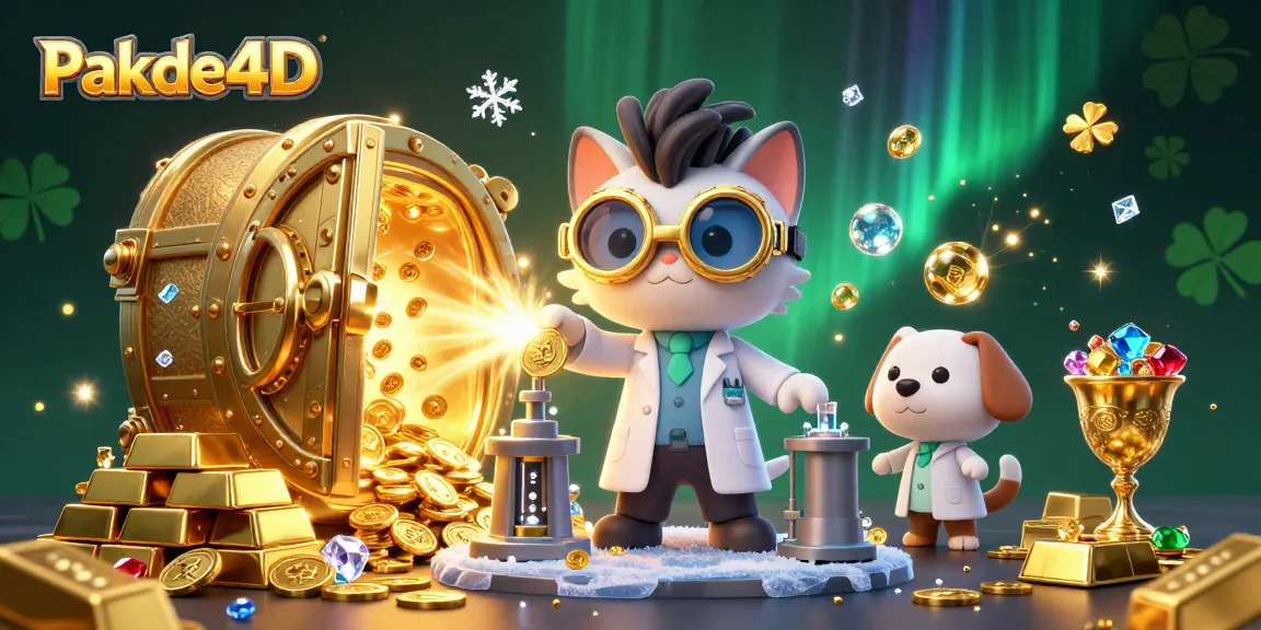 Spin and win with Pakde4D in a vibrant casino scene featuring gold coins and jackpots.