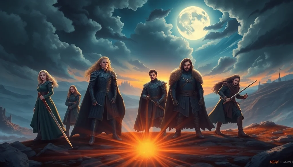 Game of Thrones cast depicted in a dramatic scene highlighting their iconic roles