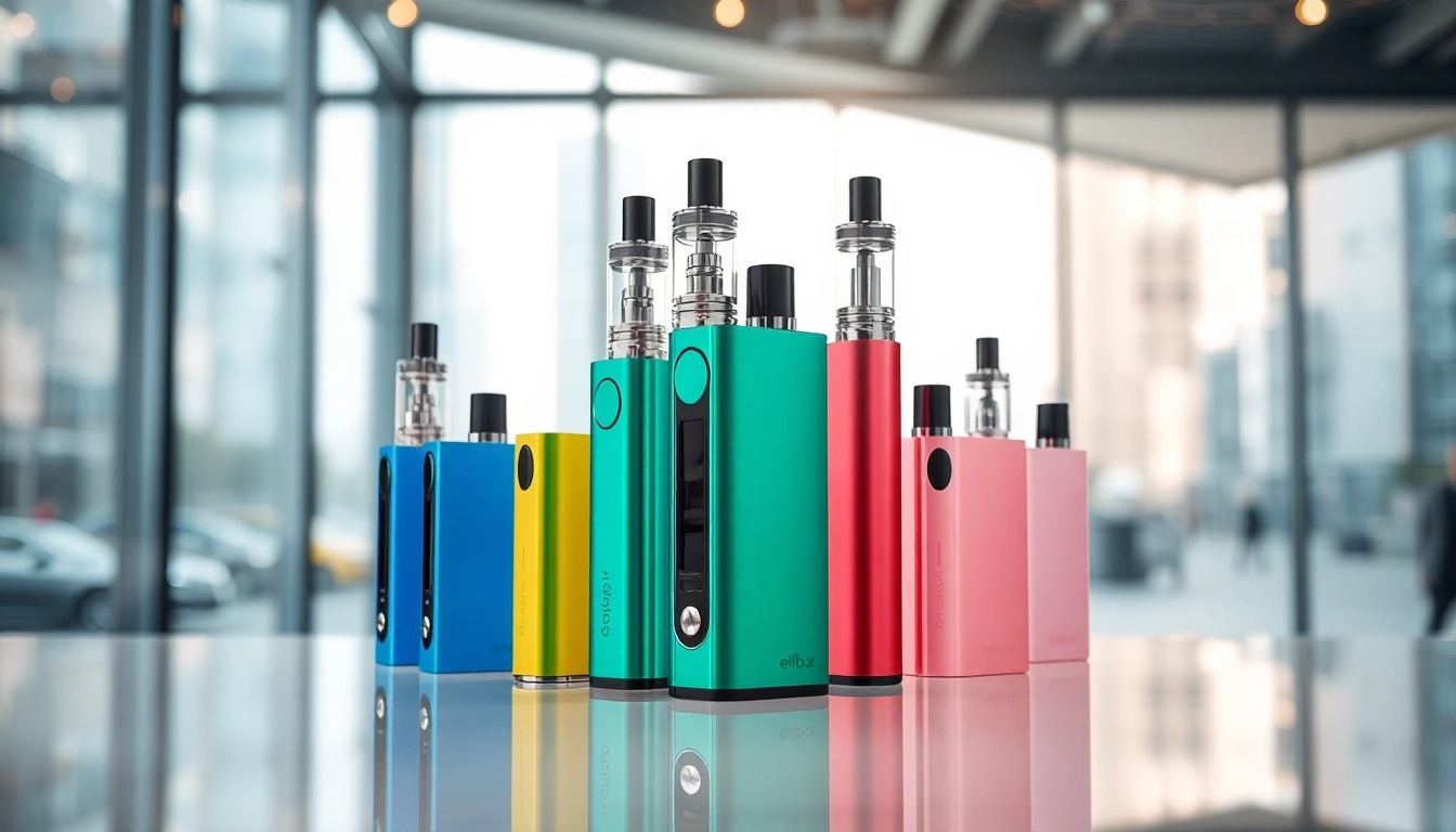Elfbar Vape-Geräte in einer modernen Umgebung präsentieren sich farbenfroh und einladend.