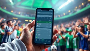 Engaging sports betting apps India interface with vibrant background elements.