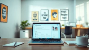 Build a standout resume using an innovative Resume Builder in a modern office setting