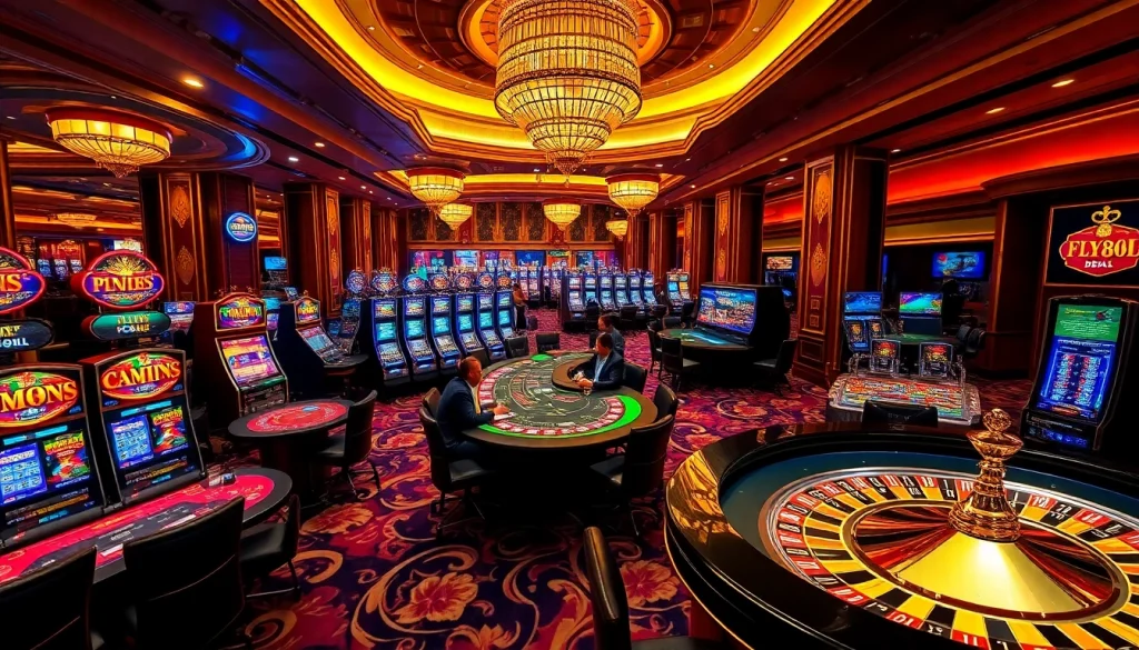 Players enjoying the excitement of fly88 deal at a luxurious casino table, showcasing professional gambling.