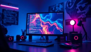 Innovative NSFW AI image generator interface in a modern workspace.