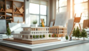 Architekturmodellbau Aachen mit detaillierten Architekturmodellen in einem professionellen Designstudio.