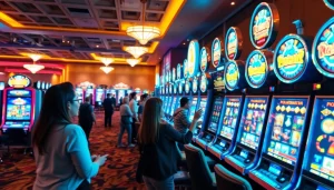 Pinco Casino durust rey oyunları ilə dolu parlaq slot maşınları və enerjili oyun mühiti.