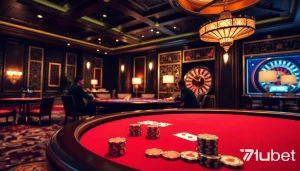 Engaged players at a poker table showcasing 7upbet's online casino excitement.