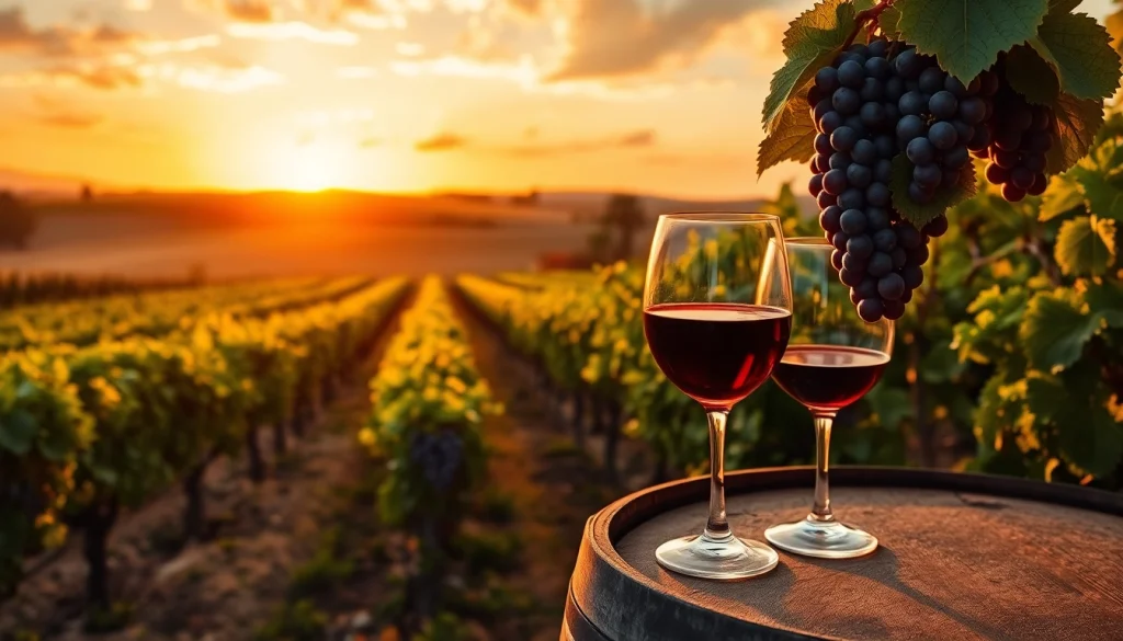 Tasting great wines at beautiful Sacramento Wineries during sunset