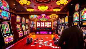 Engage with the slot demo Mahjong as you spin vibrant reels in this captivating casino atmosphere.