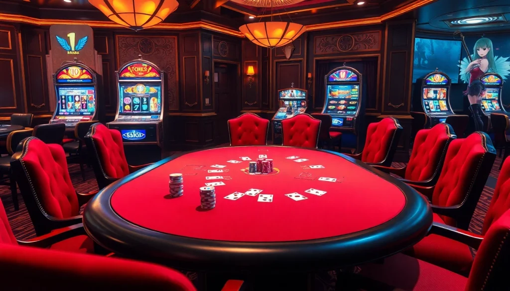 Engage with thrilling hentai games at a sophisticated poker table, showcasing vibrant action and excitement.
