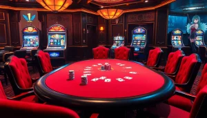 Engage with thrilling hentai games at a sophisticated poker table, showcasing vibrant action and excitement.