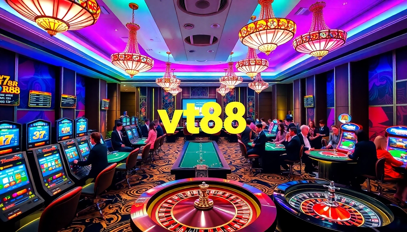 Experience thrilling games at vt88 with vibrant casino scenes and engaging gambling activities.